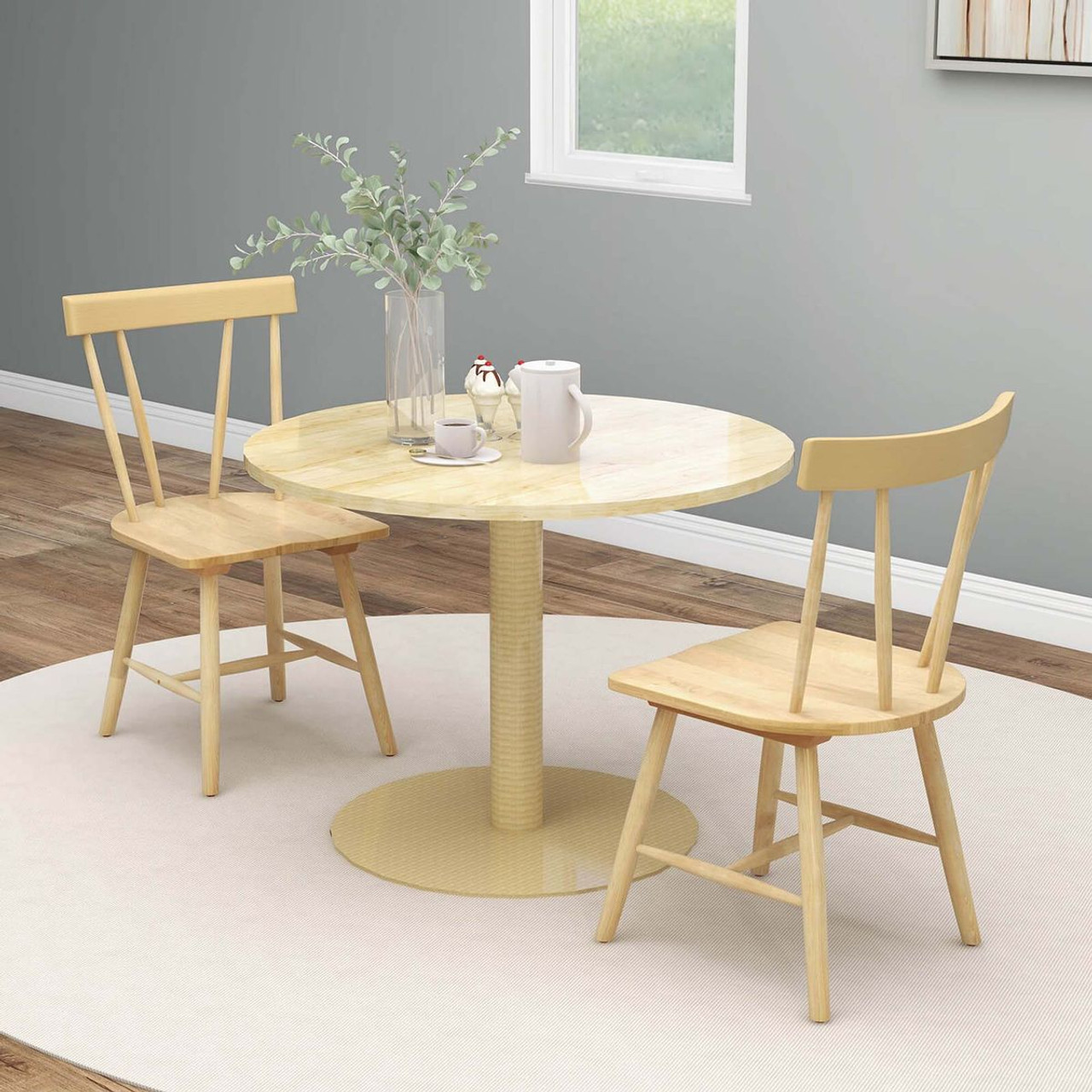 Armless Dining Chairs with Solid Wood Frame (Set of 2) product image