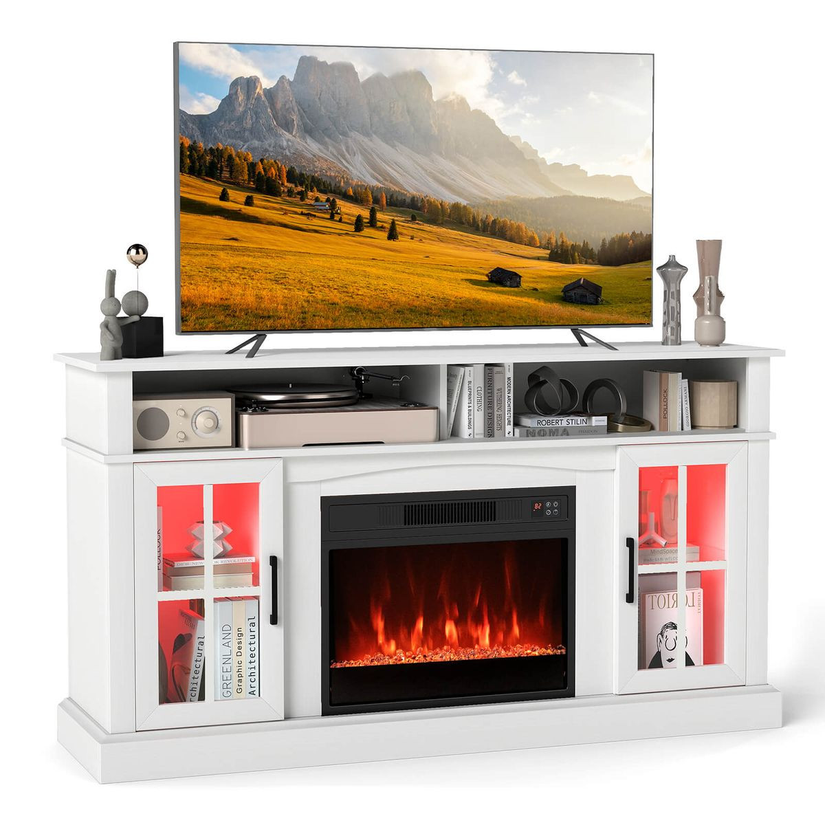 58" Fireplace TV Stand with Realistic LED Flames product image