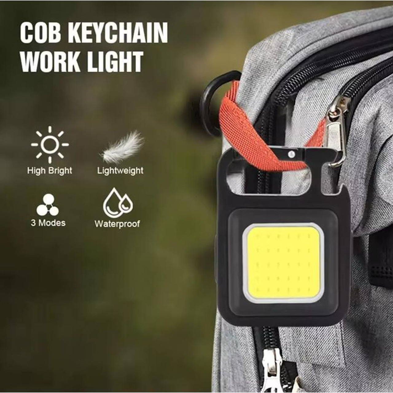  Rechargeable COB Keychain Work Light with Folding Stand (2-Pack) product image