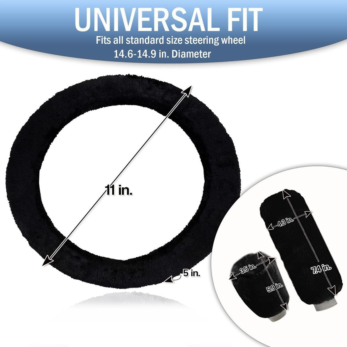 Fluffy Sheepskin Steering Wheel Cover product image