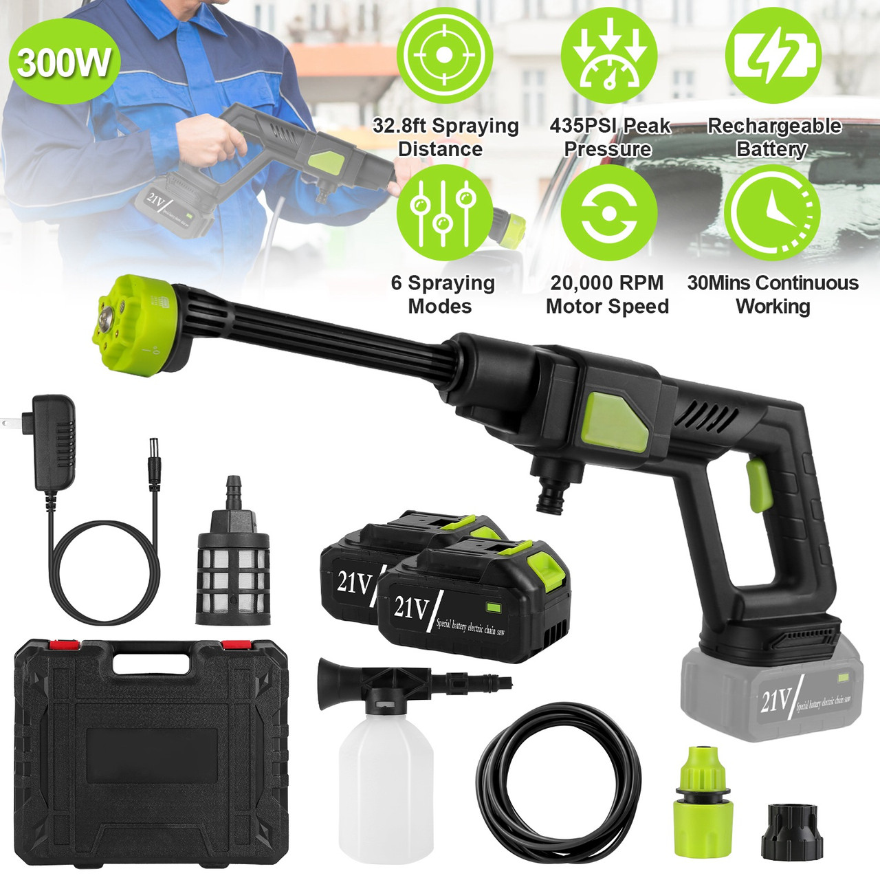 Cordless Power Washer with 300W Motor product image