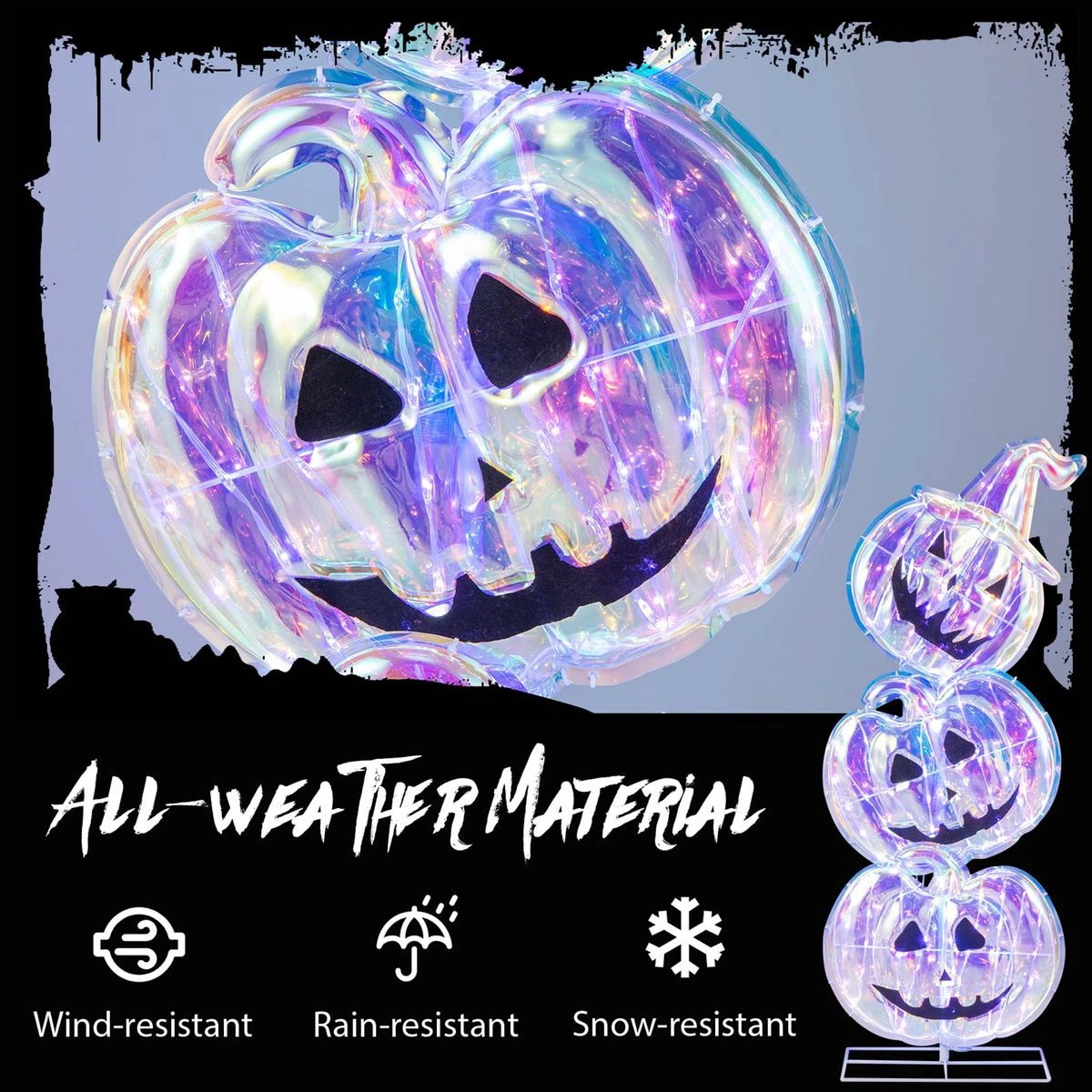 3.4-foot Halloween Stacked Pumpkins with 150 LED product image