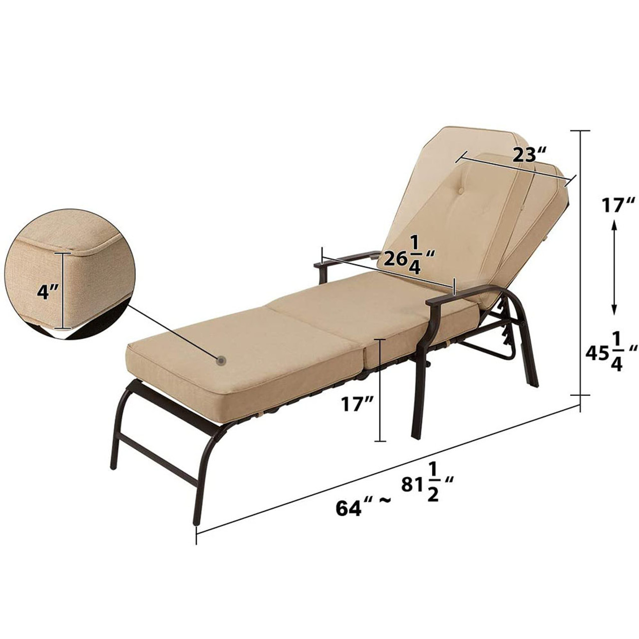 Adjustable Outdoor Patio Chaise Lounge Chair  product image