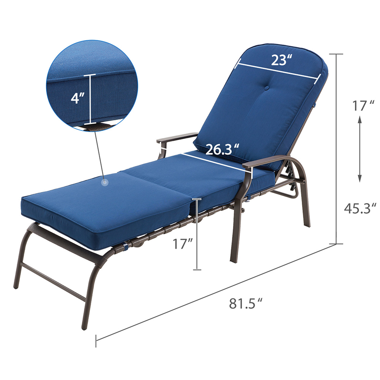 Adjustable Outdoor Patio Chaise Lounge Chair  product image
