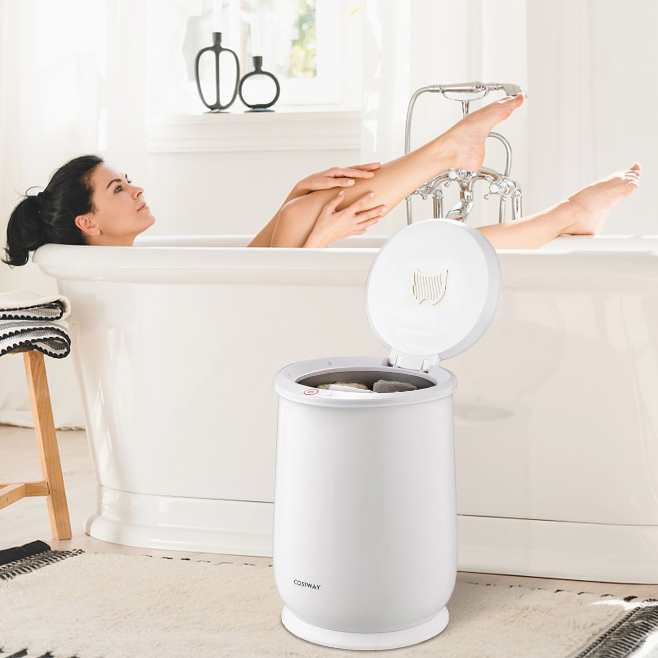 21L Large Capacity Towel Warmer with Flip-Top Lid product image