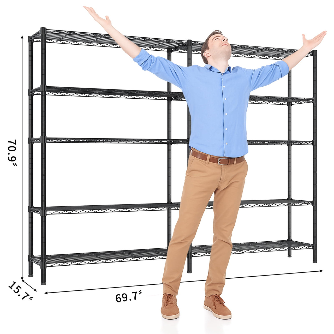 5-Tier Heavy Duty Wire Shelving product image 5-Tier Heavy Duty Wire Shelving product image