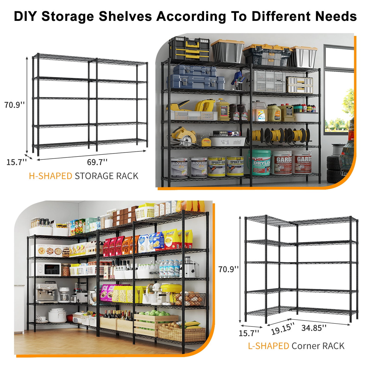5-Tier Heavy Duty Wire Shelving product image 5-Tier Heavy Duty Wire Shelving product image