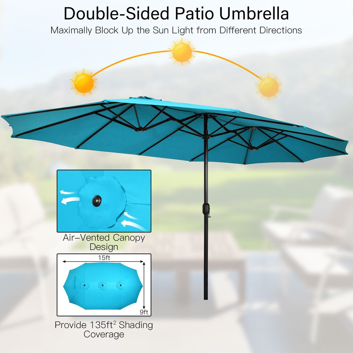 11-Piece Patio Wicker Dining Set with Umbrella product image