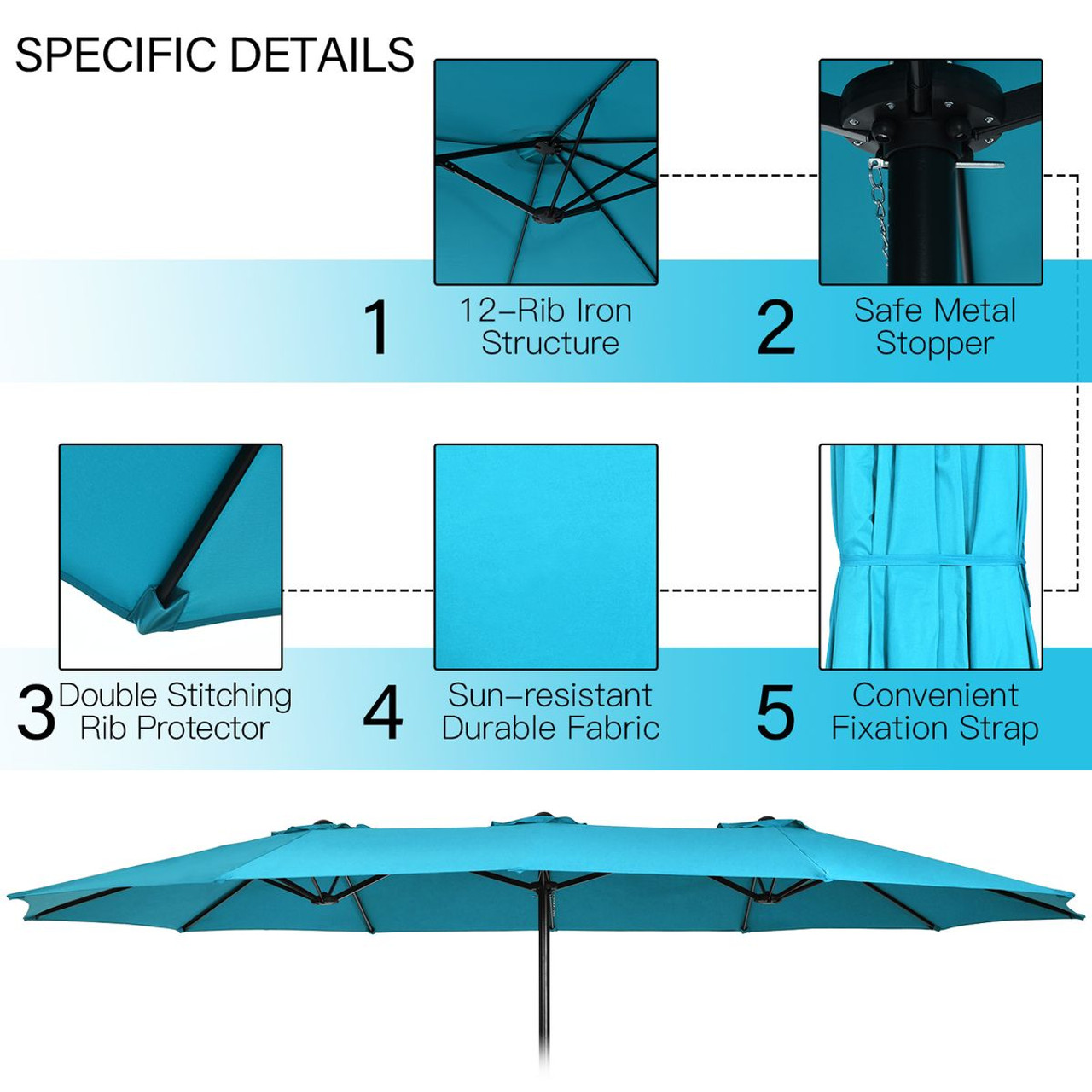 11-Piece Patio Wicker Dining Set with Umbrella product image