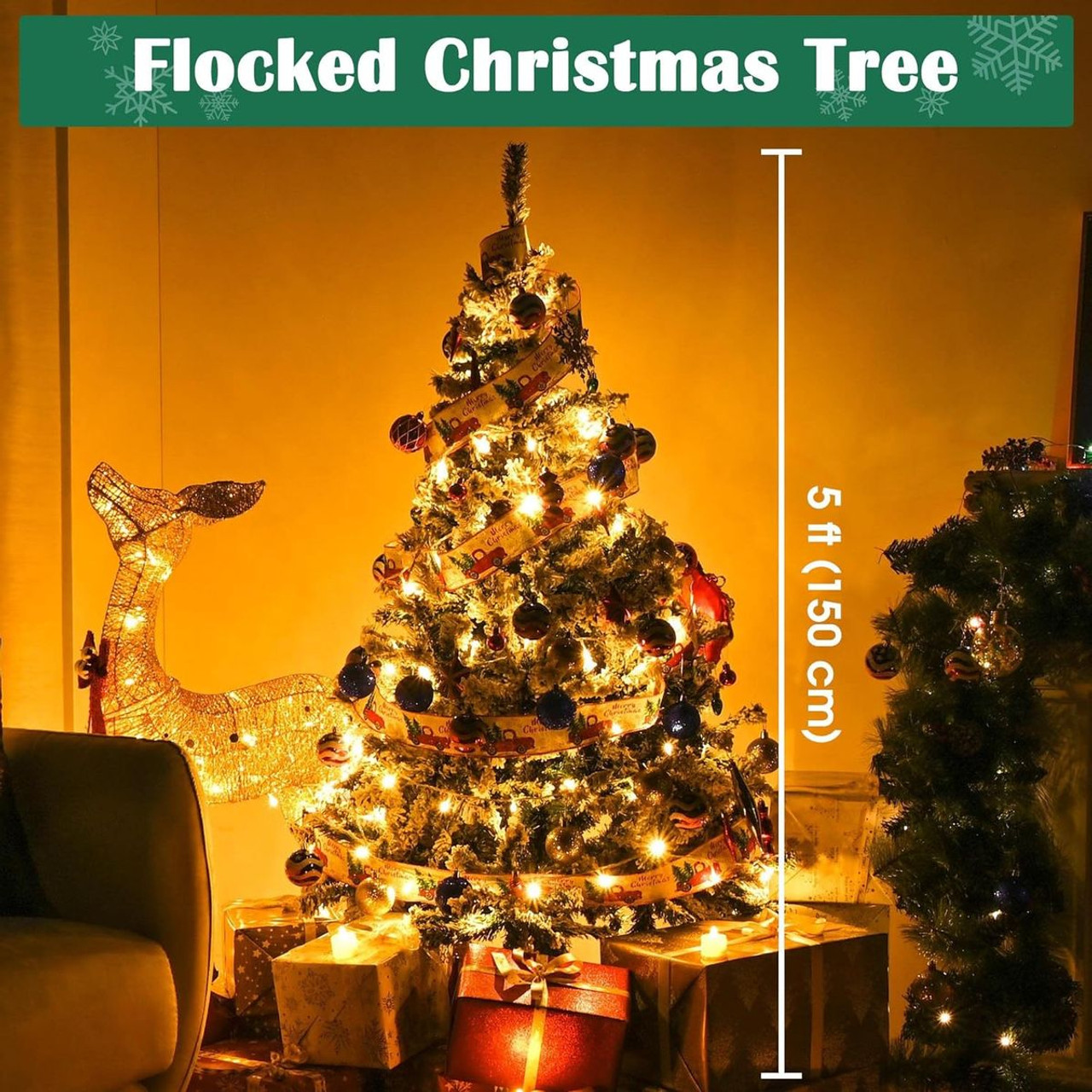 Foldable Natural or Flocked Christmas Tree product image