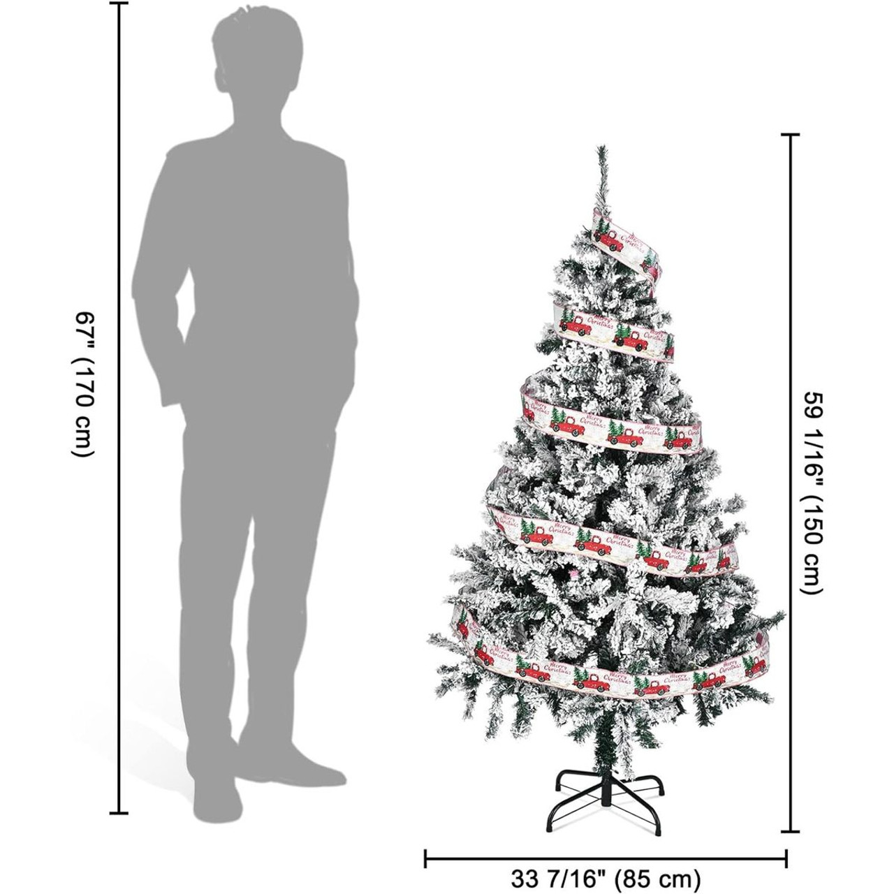 Foldable Natural or Flocked Christmas Tree product image