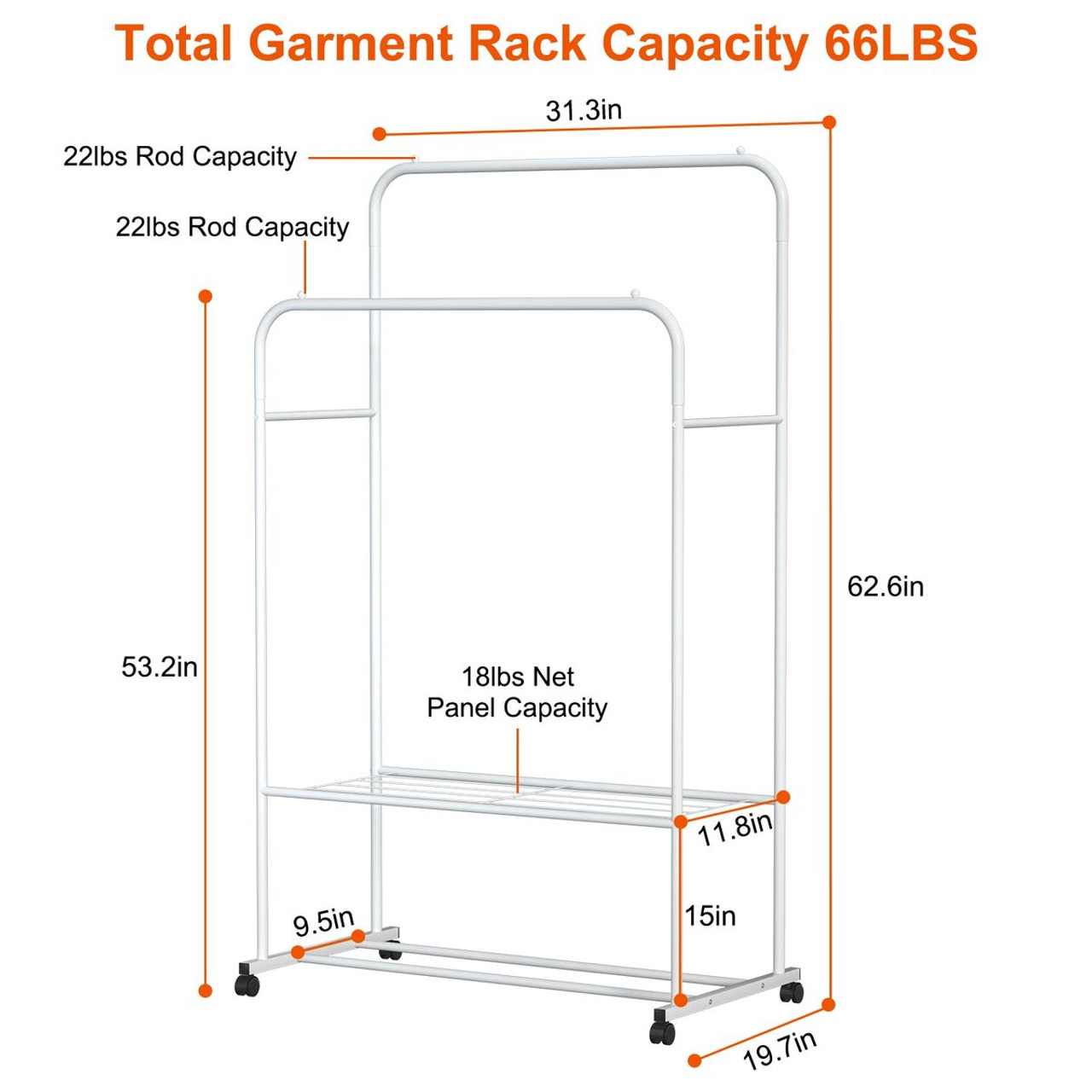 NewHome Closet Organizer Hanging Rack product image