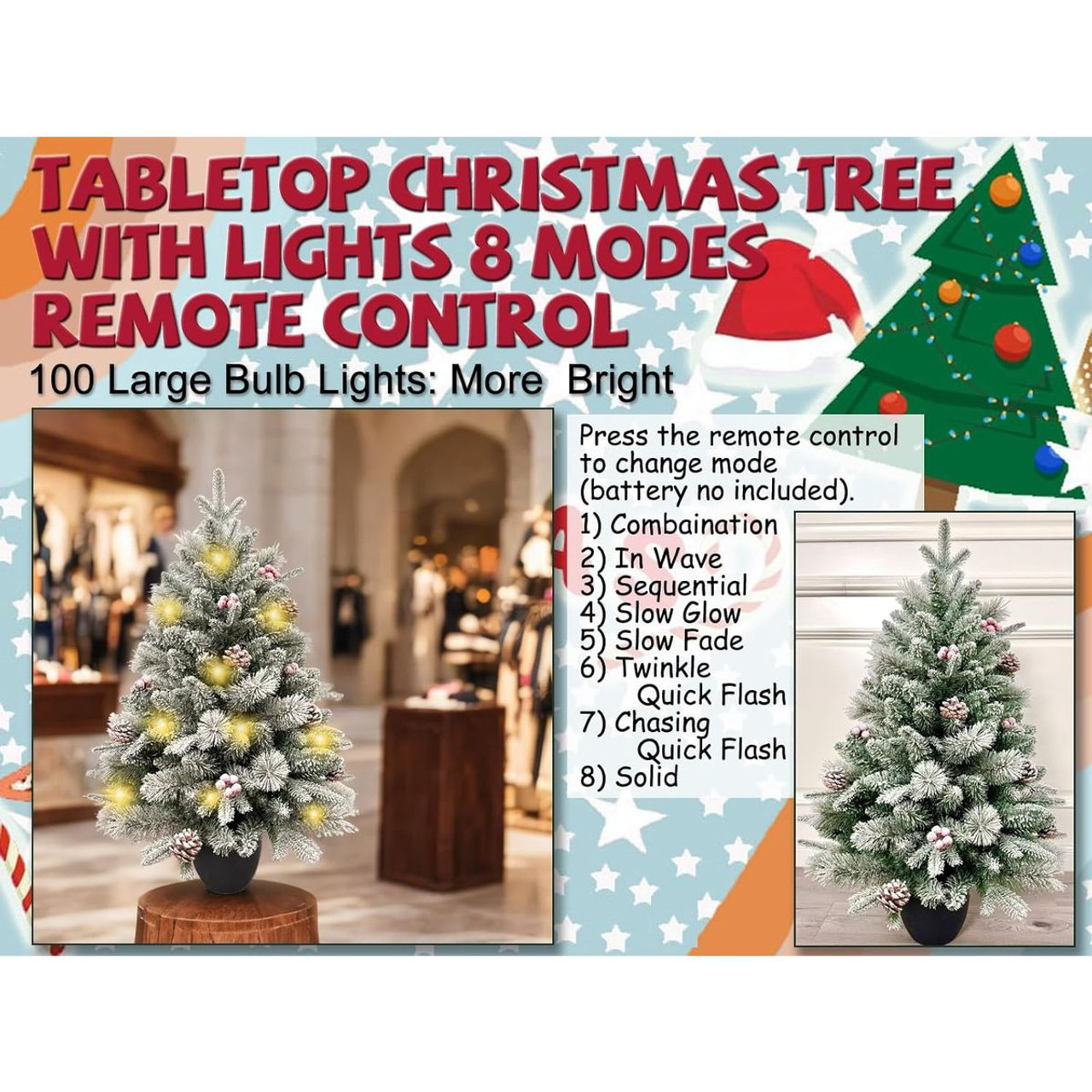 35-inch Snow Flocked Christmas Tree with Pinecones and Red Berries product image 35-inch Snow Flocked Christmas Tree with Pinecones and Red Berries product image