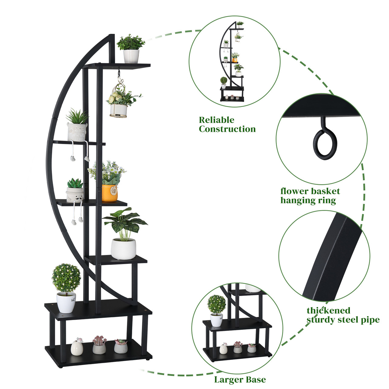 6-Layer Half Moon Flower Stand (2-Pack) product image