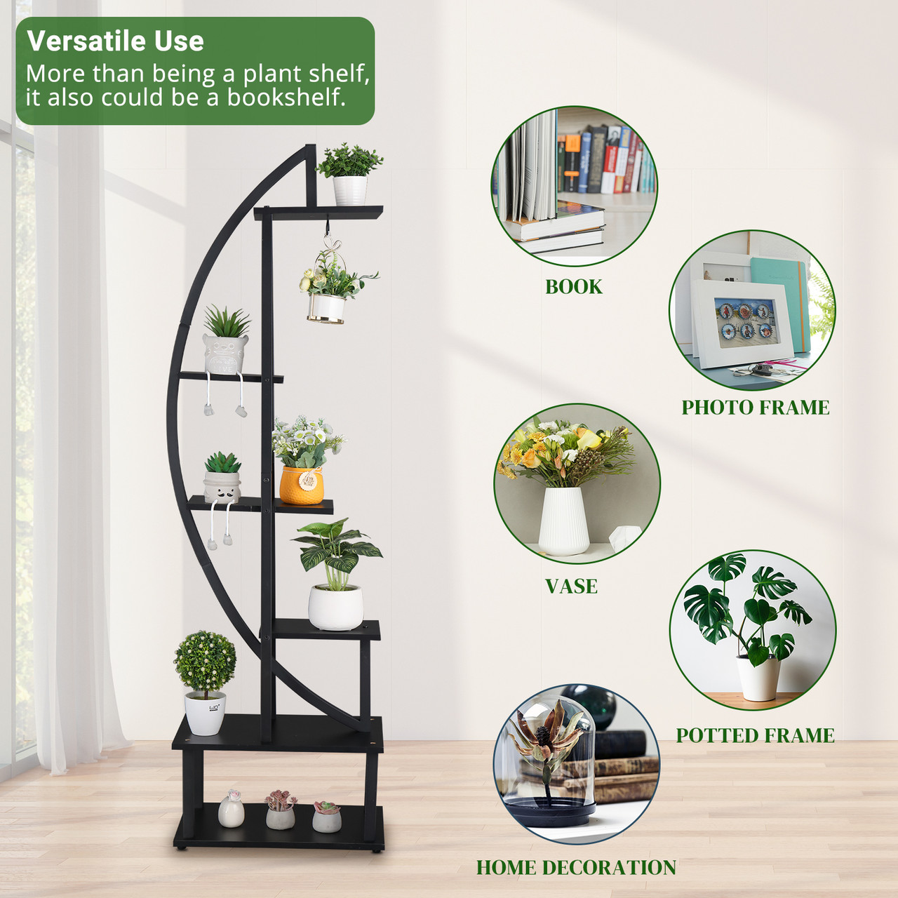 6-Layer Half Moon Flower Stand (2-Pack) product image