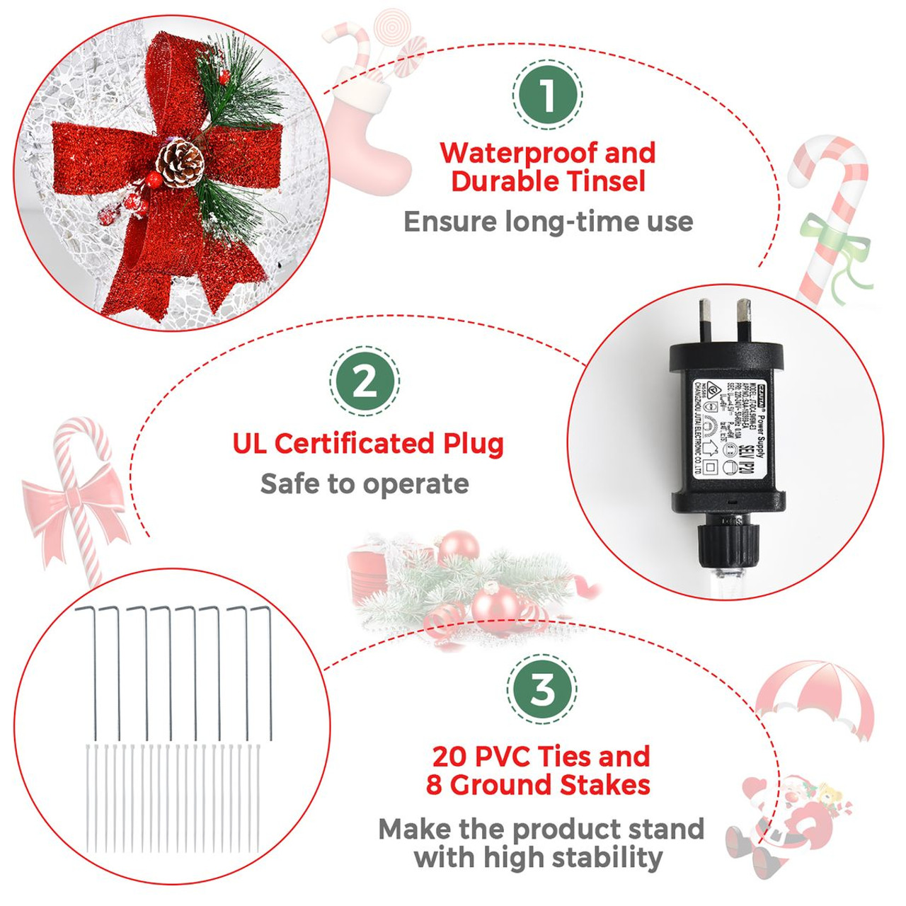 Christmas LED Light Reindeer and Sleigh product image