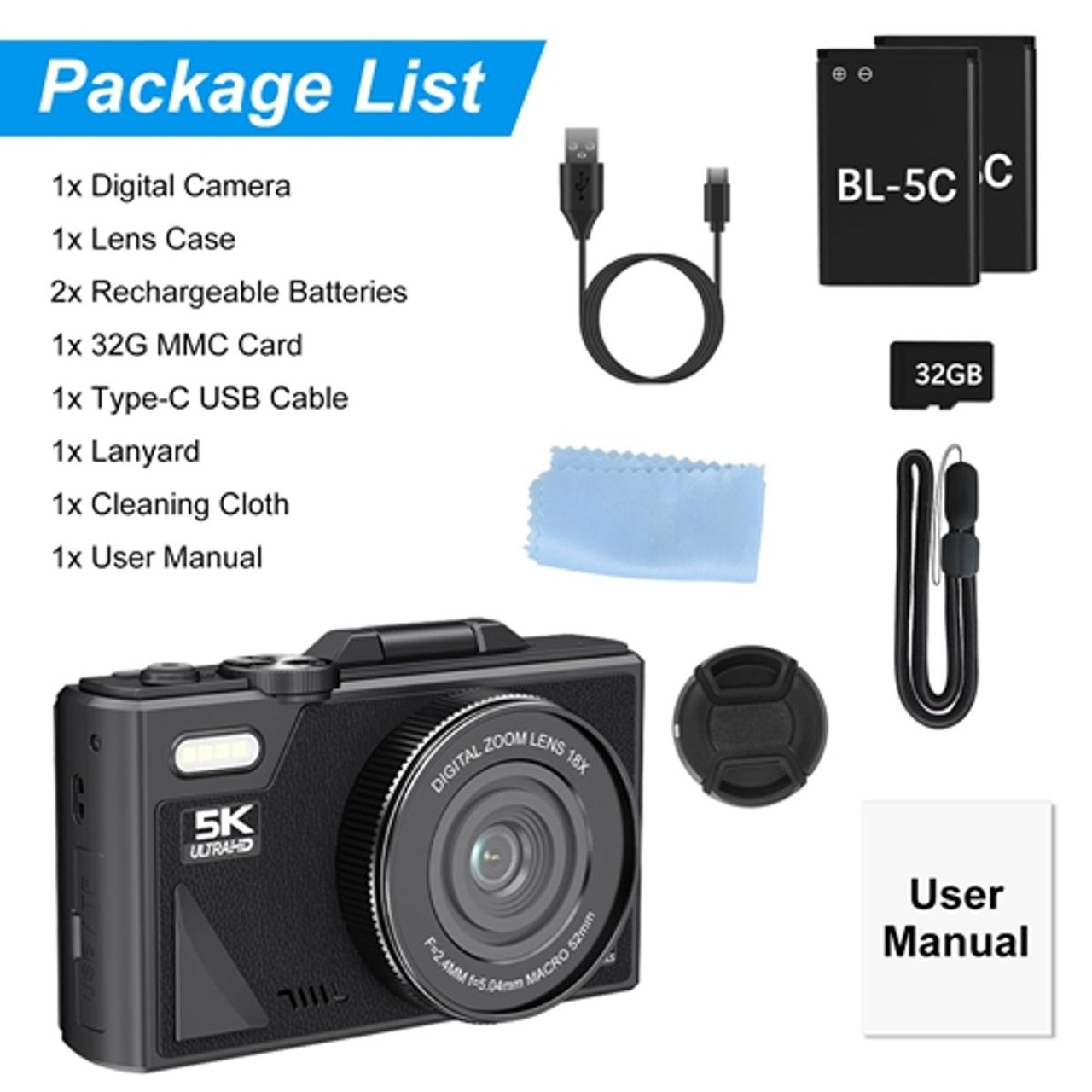 iNova 5K 75MP Digital Camera product image