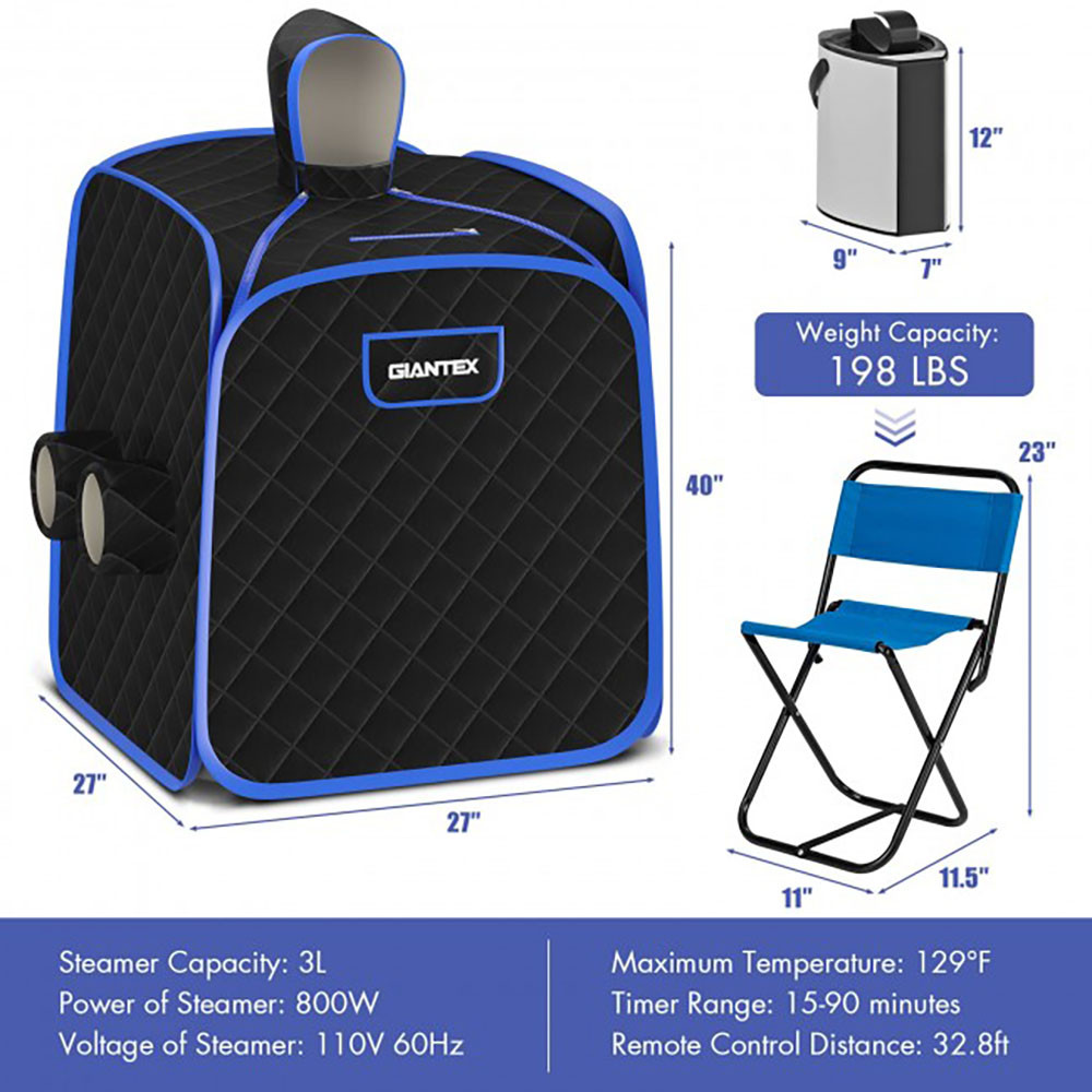 Home Steam Sauna with Powerful 800W Steamer and Free Chair product image