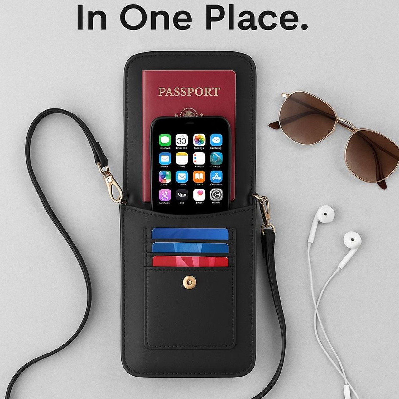 Unisex Touch Screen, Clear Window Crossbody Bag product image