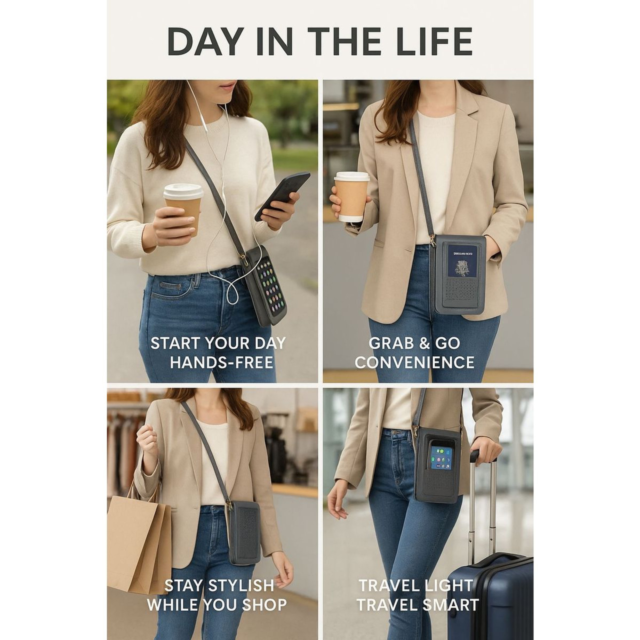 Unisex Touch Screen, Clear Window Crossbody Bag product image
