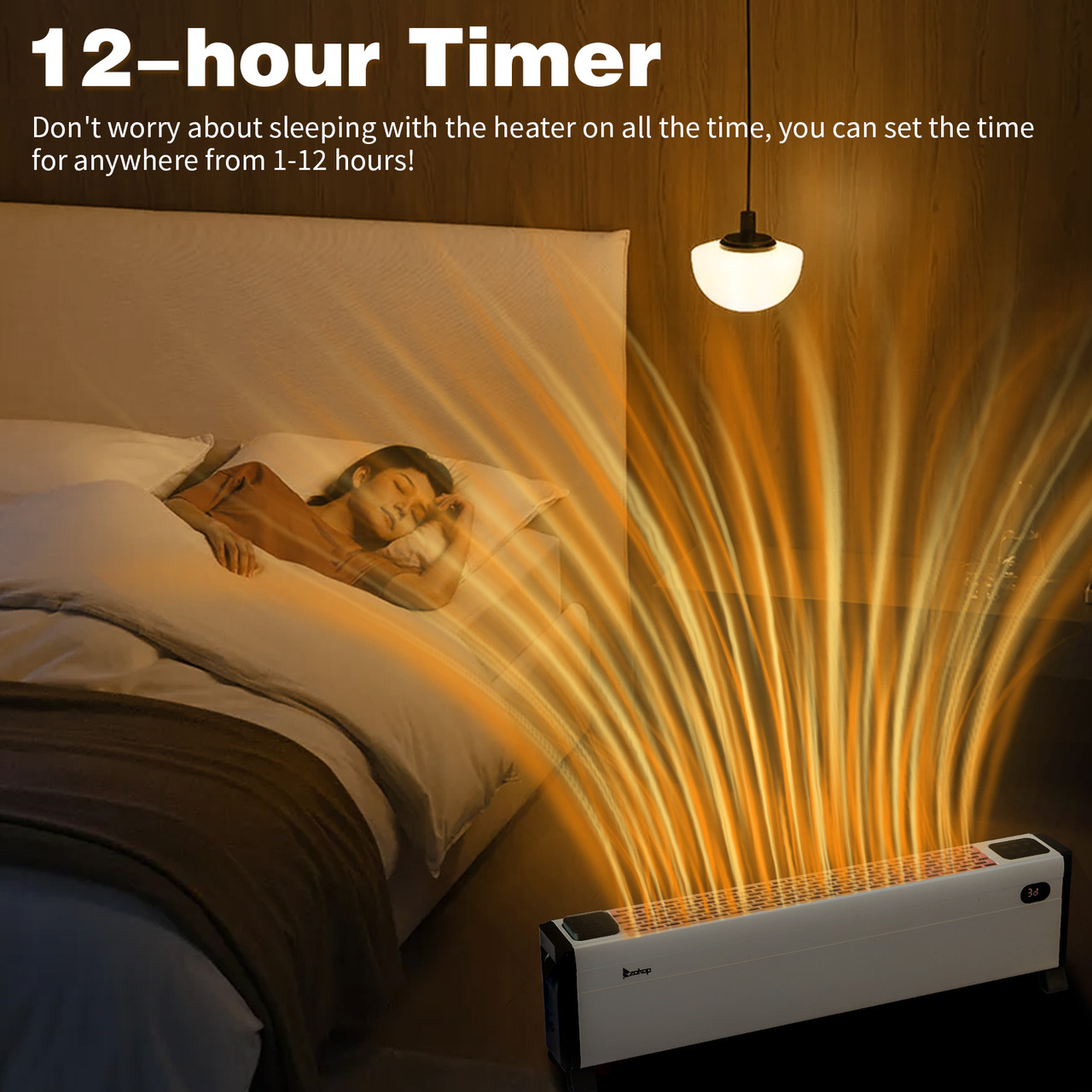 1500W Electric Baseboard Space Heater with 3 Heat Settings product image