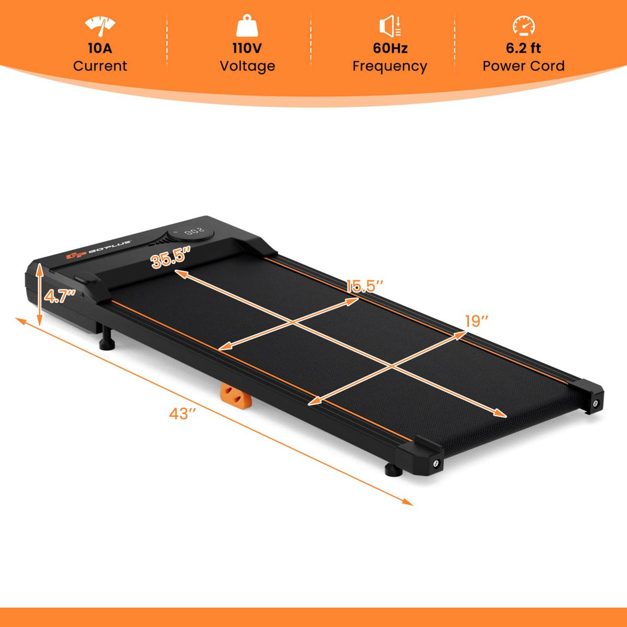 2.5HP Under Desk Treadmill with Remote Control product image