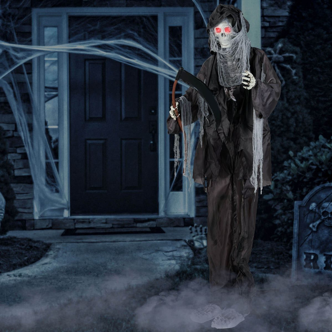 8.5-foot Glowing Animated Standing Grim Reaper Decoration product image