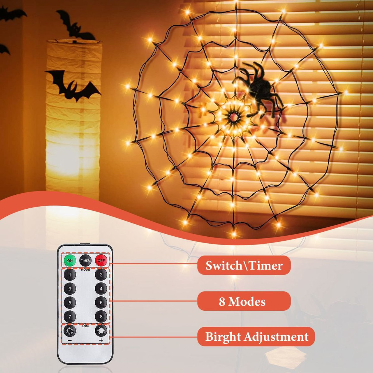 LED Spider Web with Remote Control product image