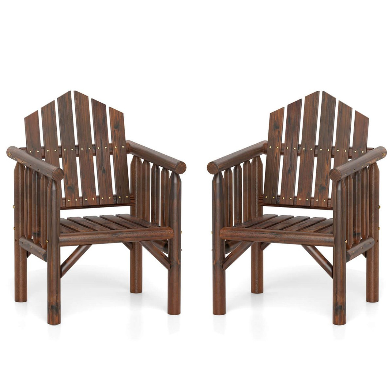 Outdoor Wood Armchair with Reclined Backrest product image