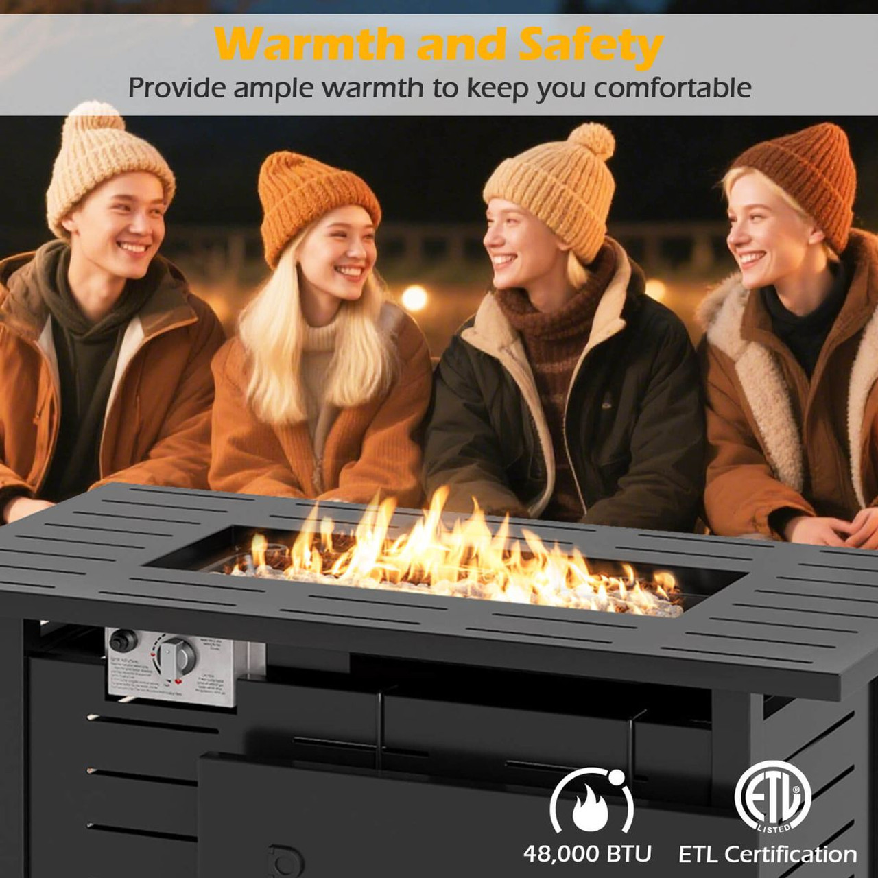 40-Inch Outdoor Propane Fire Pit with Adjustable Flames product image