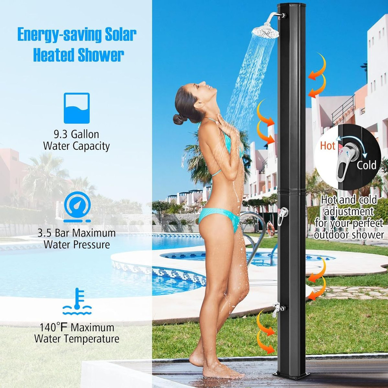 9.3 Gallon Solar Heated Outdoor Shower product image