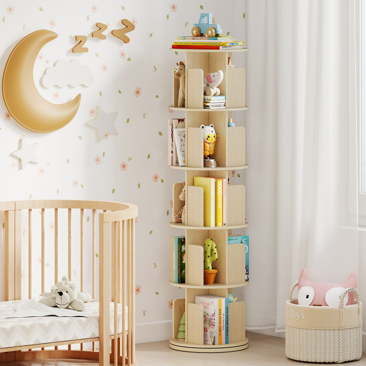 5-Tier Rotating Bookshelf with 360° Display Rack  product image 5-Tier Rotating Bookshelf with 360° Display Rack  product image