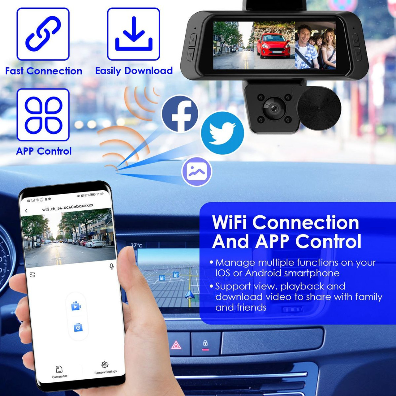 1080P WiFi Vehicle Dash Camera product image