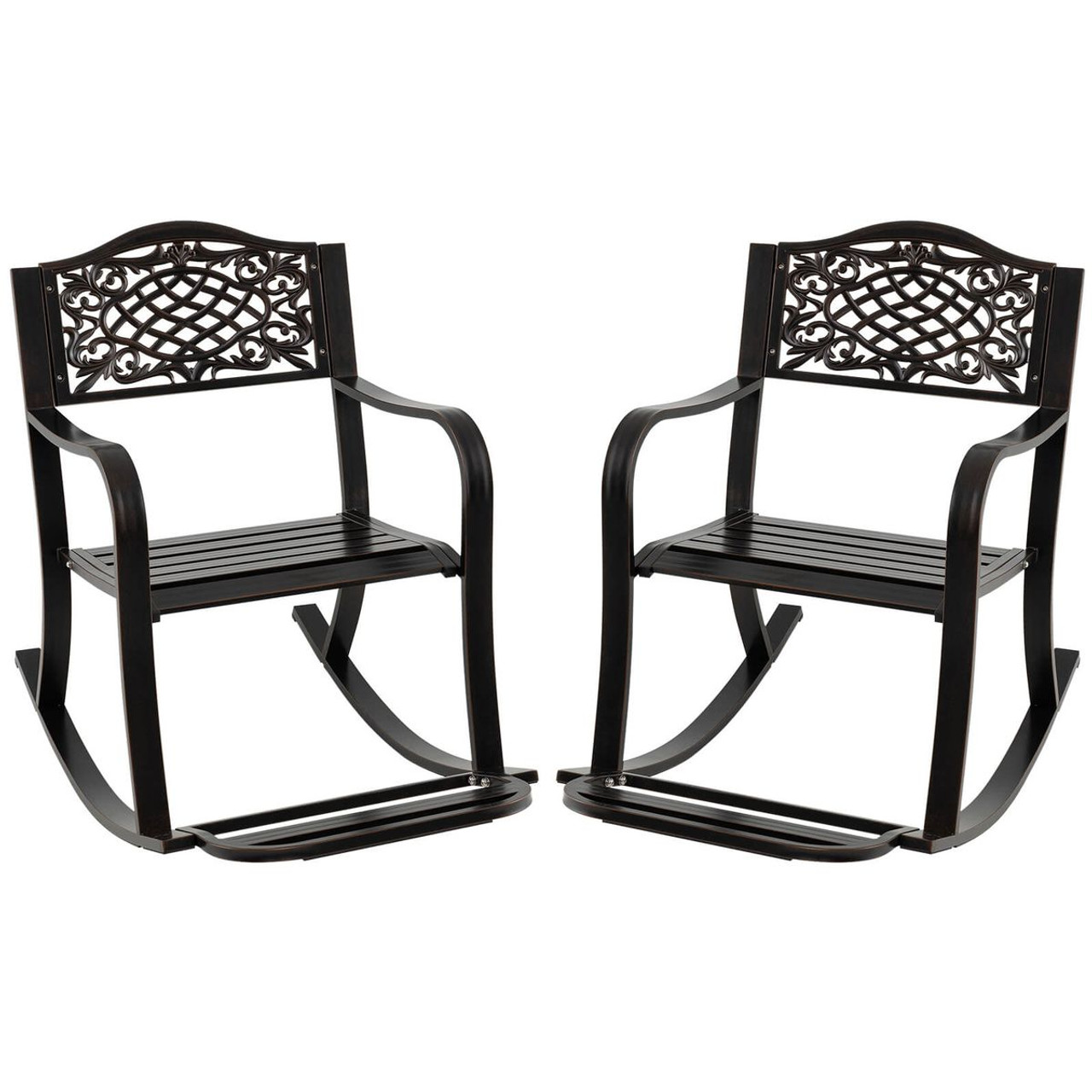 Outdoor Patio Rocking Chair with Floral Backrest Design product image Outdoor Patio Rocking Chair with Floral Backrest Design product image