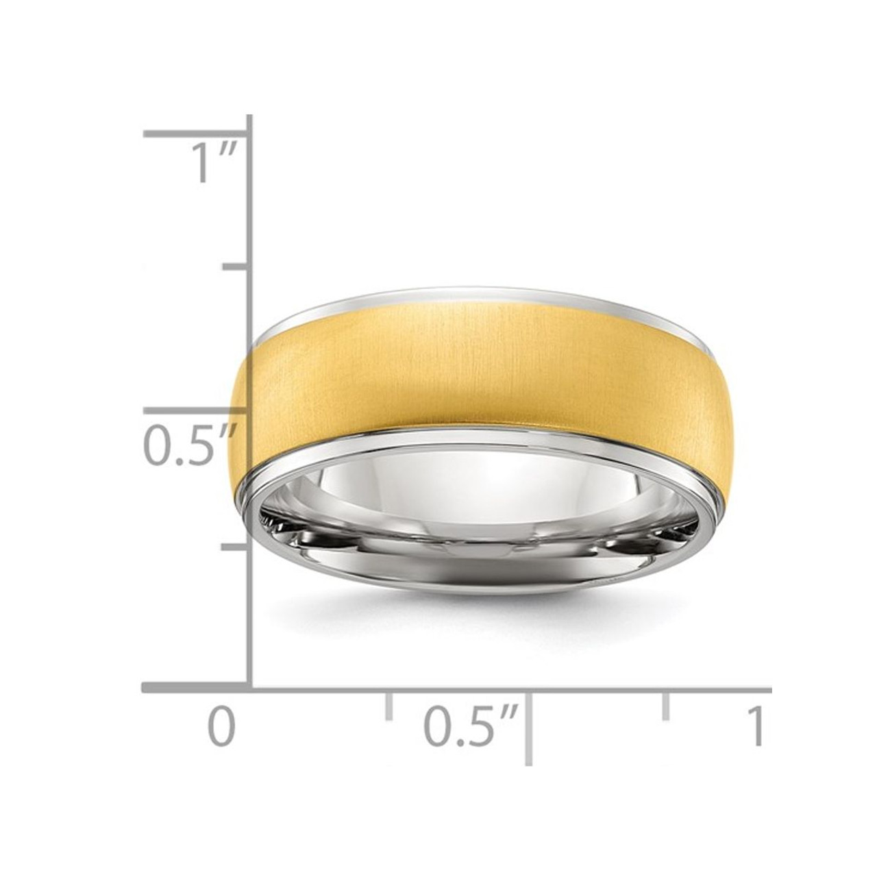 Men's Titanium Brushed Yellow Plated Wedding Band product image Men's Titanium Brushed Yellow Plated Wedding Band product image
