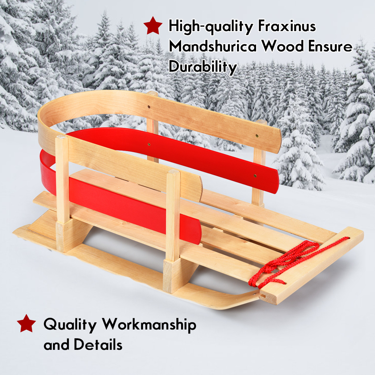 Children's Wooden Sled with Seat product image