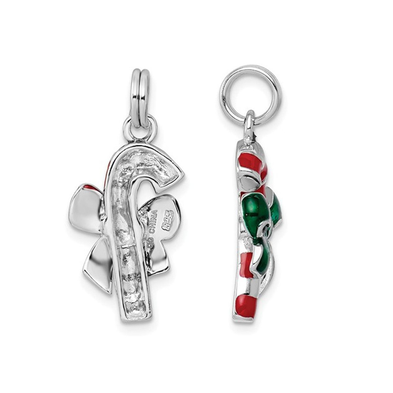 Sterling Silver Candy Cane Charm Pendant Necklace product image Sterling Silver Candy Cane Charm Pendant Necklace product image