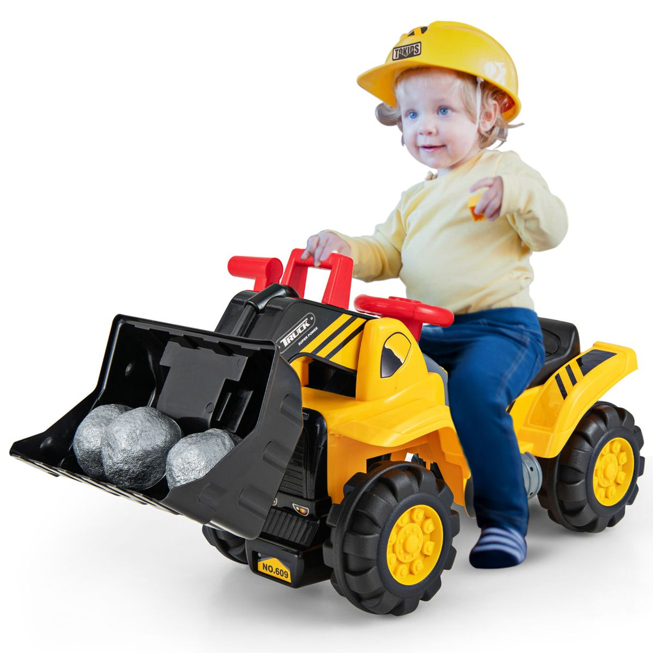 Kids' Ride-on Excavator with Realistic Sound and Rear Storage Space product image
