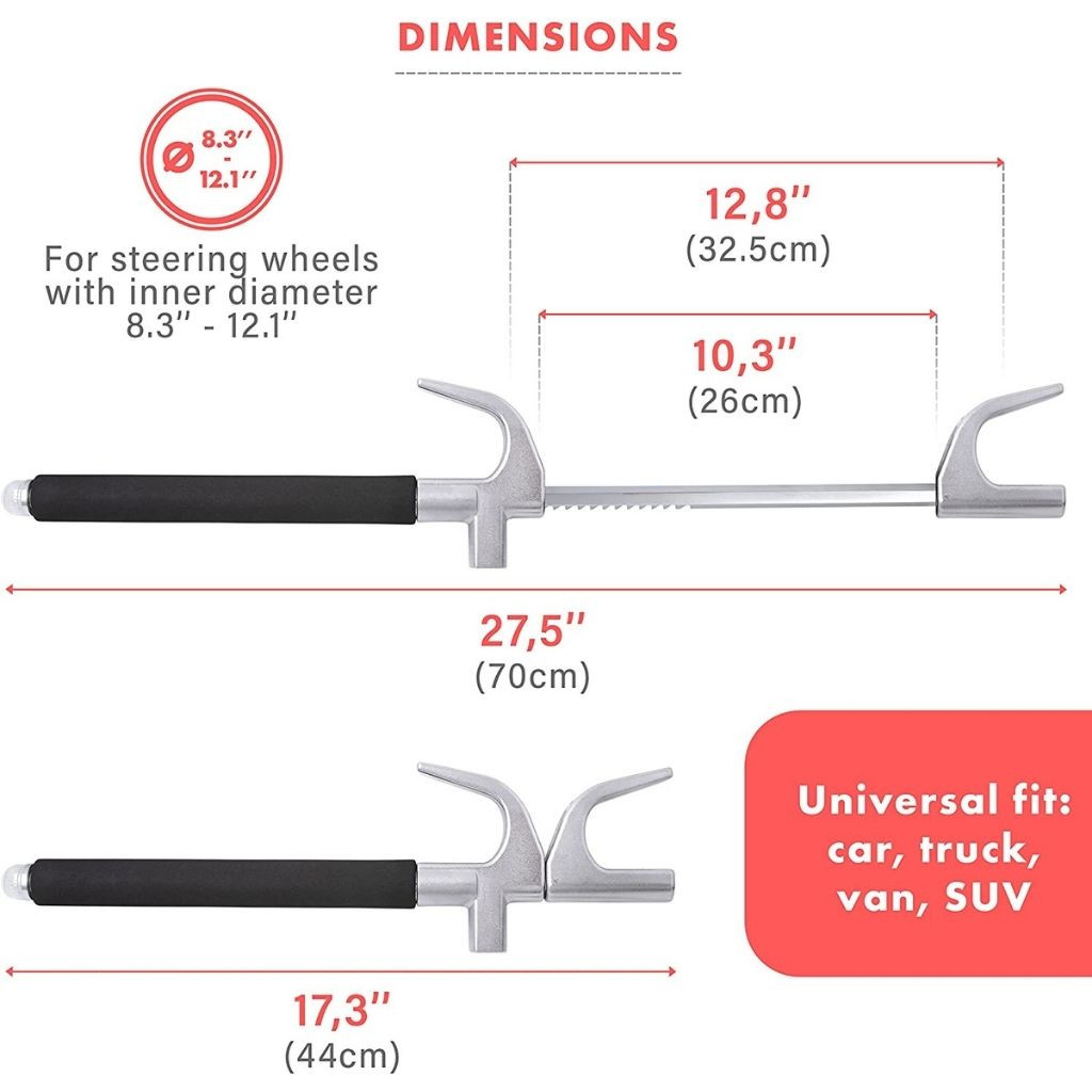 Zone Tech® Anti-theft Car Steering Wheel Lock product image