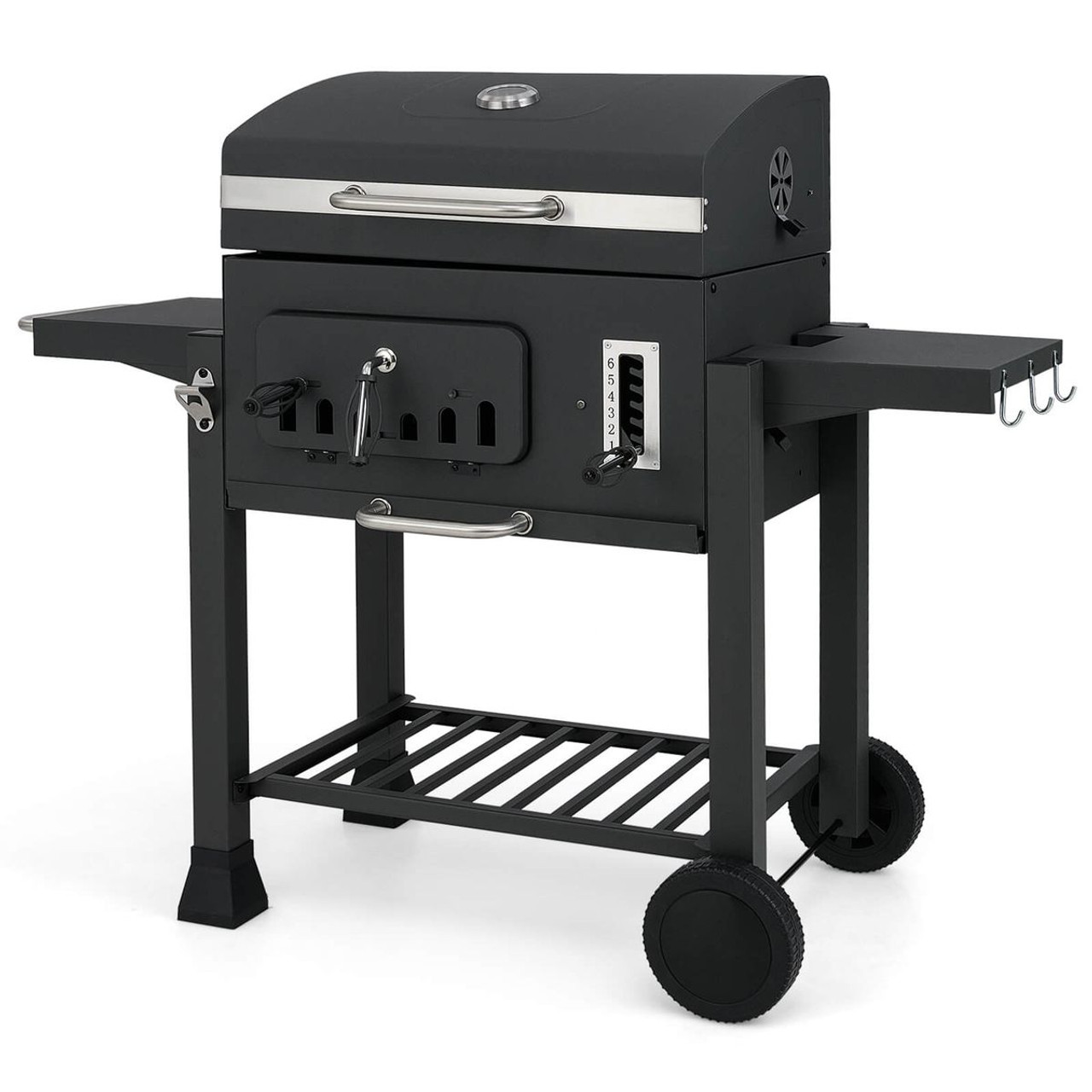 24-Inch Outdoor Barrel Charcoal Grill with 2 Folding Side Tables product image 24-Inch Outdoor Barrel Charcoal Grill with 2 Folding Side Tables product image