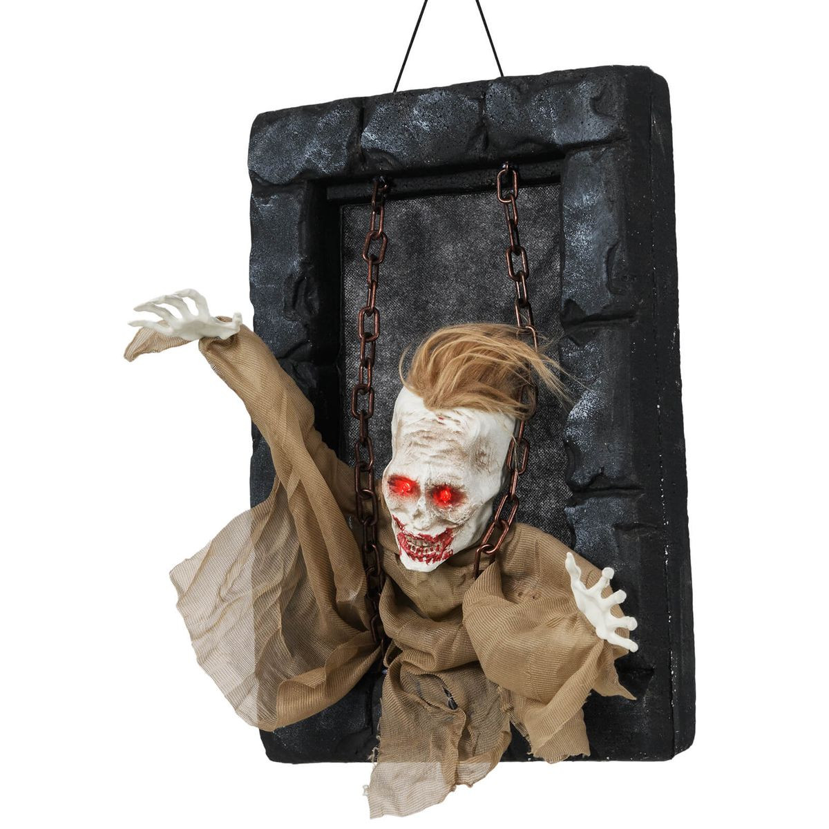 Hanging Animated Zombie Prisoner Halloween Decoration product image
