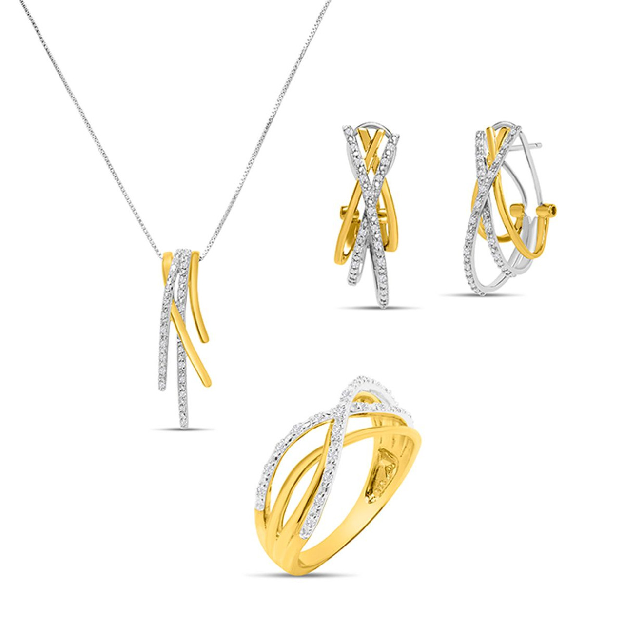 1/2 Carat Diamond Necklace, Earring, and Ring Set product image