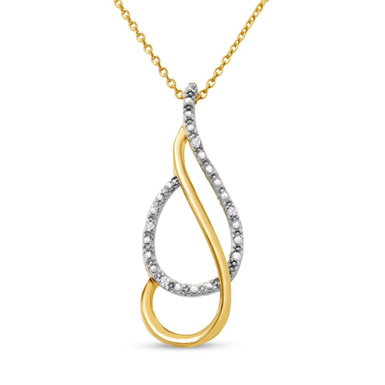 Diamond Accented Necklace In Yellow Gold Over Sterling Silver product image