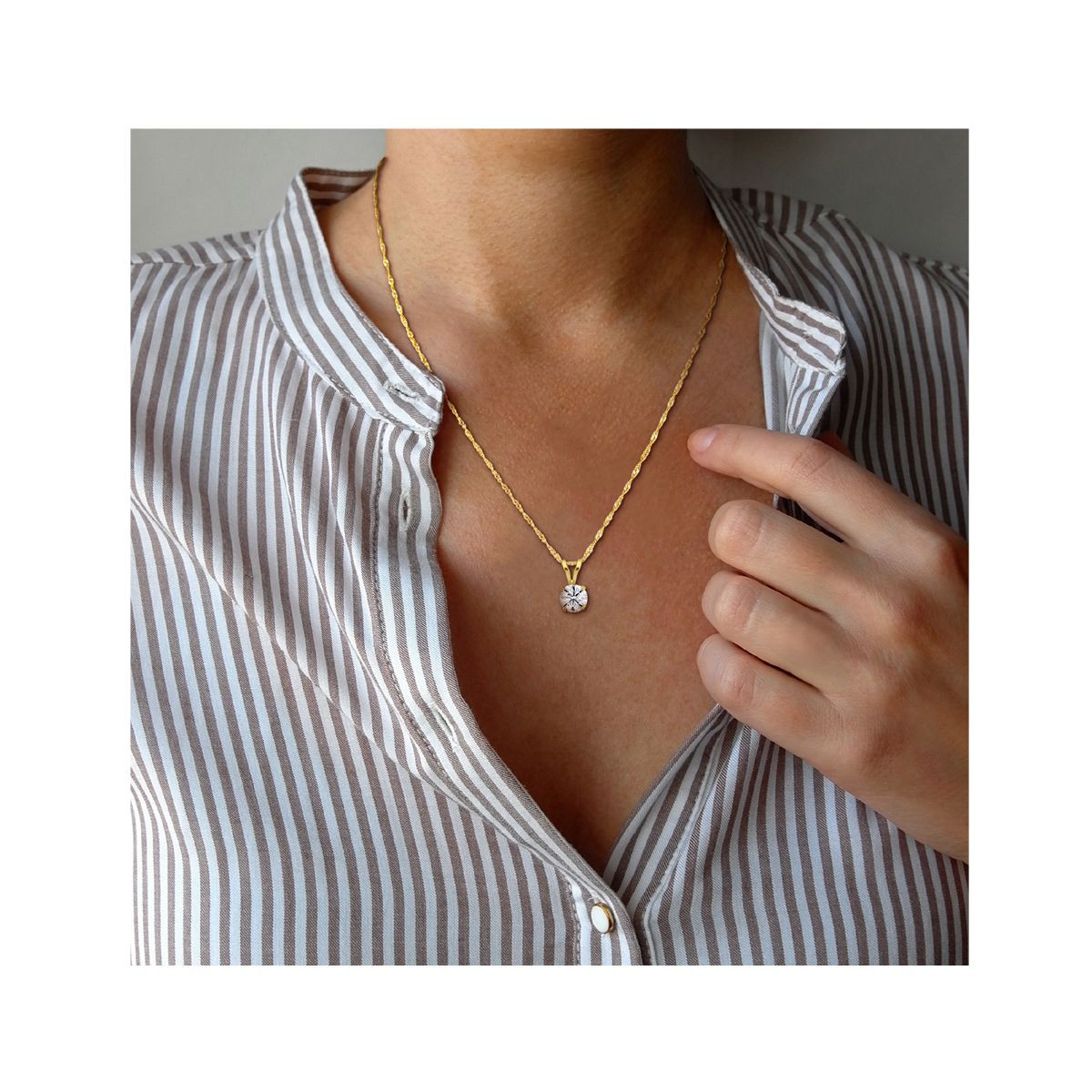 1 Carat Lab-grown Diamond Solitaire Necklace In 14K Yellow Gold product image