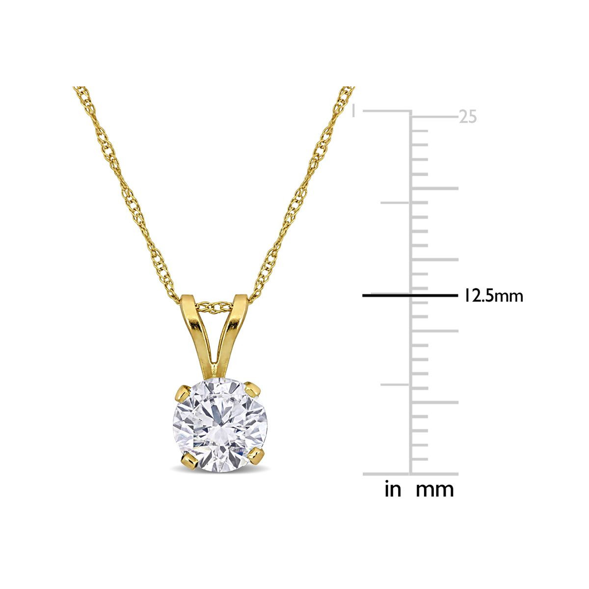 1 Carat Lab-grown Diamond Solitaire Necklace In 14K Yellow Gold product image