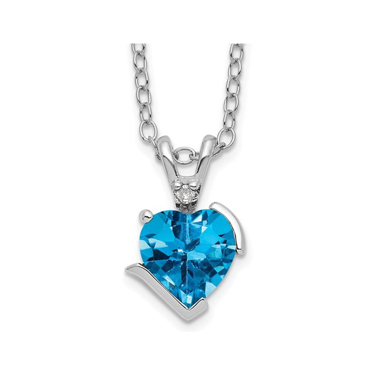 1.72 Carat (ctw) Blue Topaz Heart Pendant Necklace  product image 1.72 Carat (ctw) Blue Topaz Heart Pendant Necklace  product image
