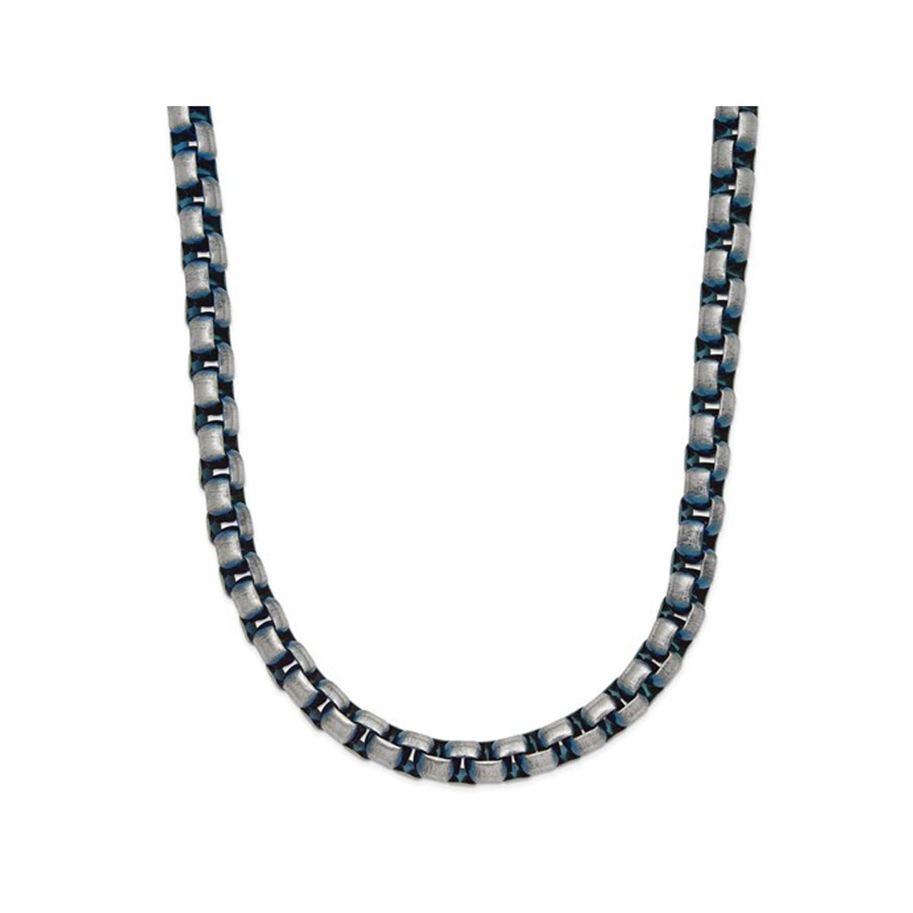 22" Blue-Plated Stainless Steel Rolo Chain Necklace product image 22" Blue-Plated Stainless Steel Rolo Chain Necklace product image