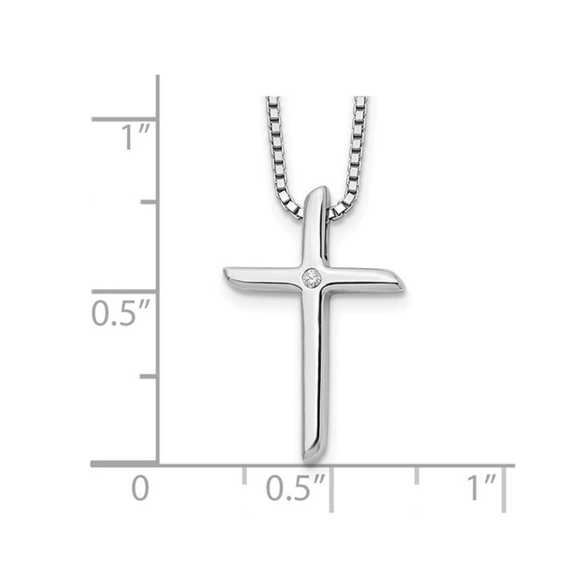 Sterling Silver Cross Pendant Necklace With Diamond Accents  product image