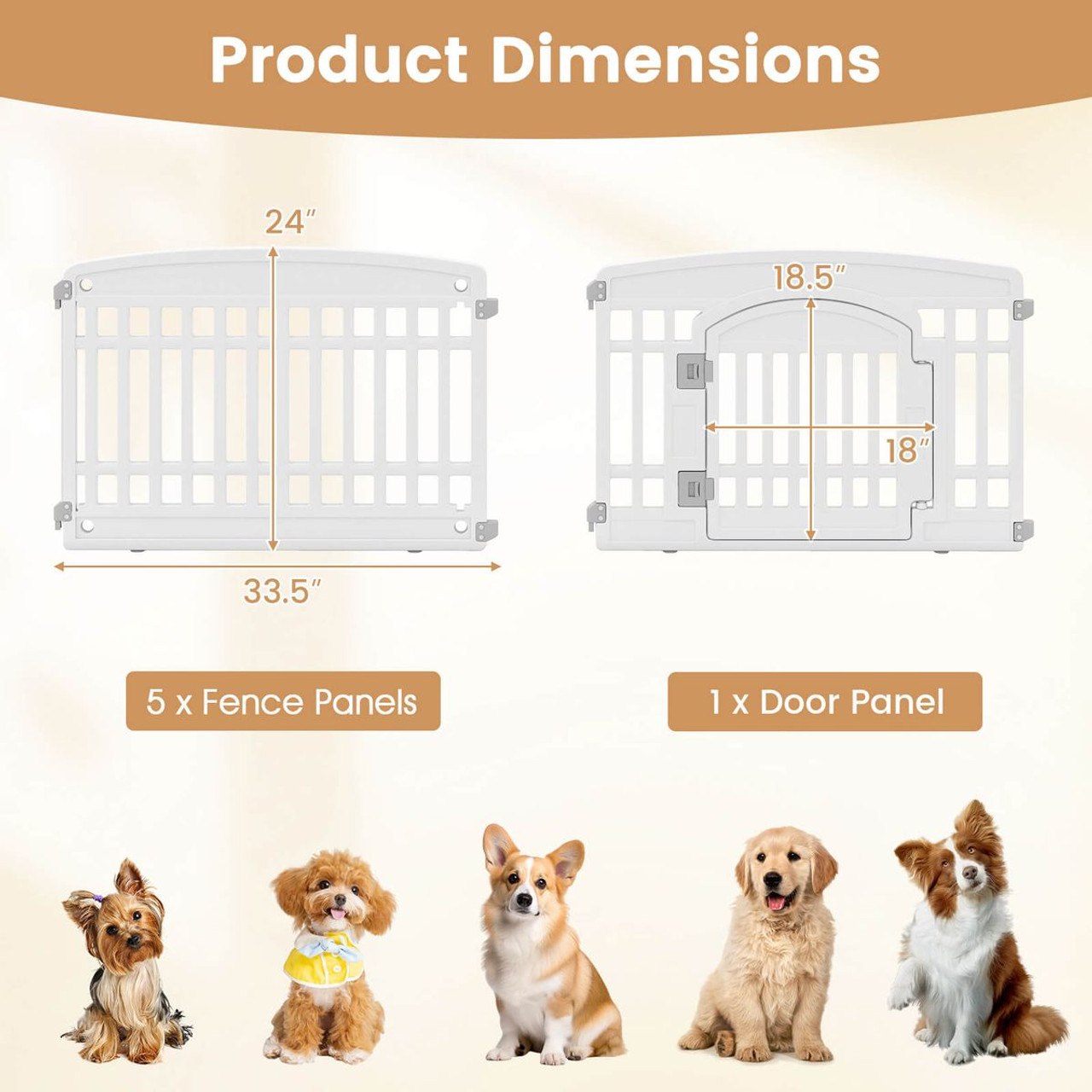 Panel Plastic Dog Playpen with Lockable Gate product image