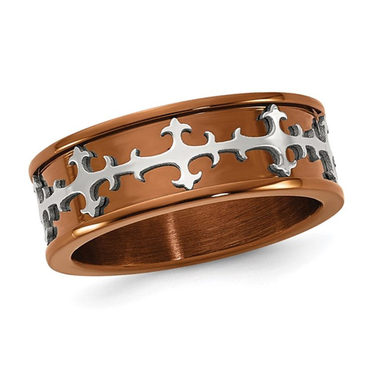 Men's Stainless Steel Cross Wedding Band Ring product image Men's Stainless Steel Cross Wedding Band Ring product image